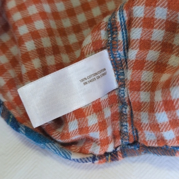 old navy soft blue plaid cotton flannel button down shirt 18 months baby boy - Picture 6 of 7